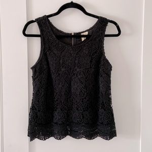 Black Sleeveless Lace Shirt size S (EUC)